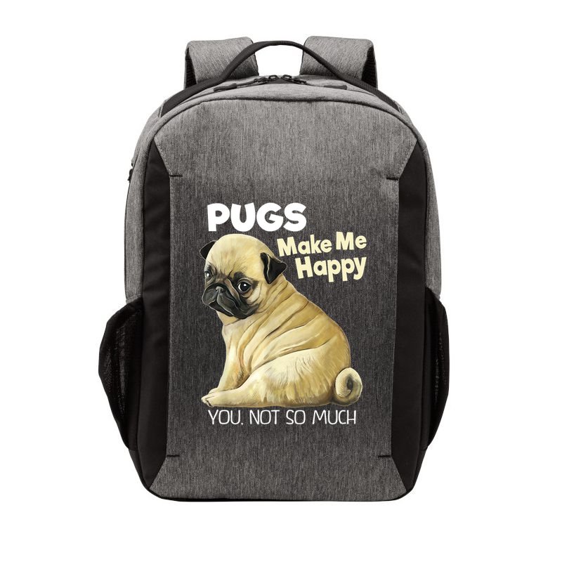 Pug Shirt Funny Tshirt Pugs Make Me Happy You Not So Much Vector Backpack