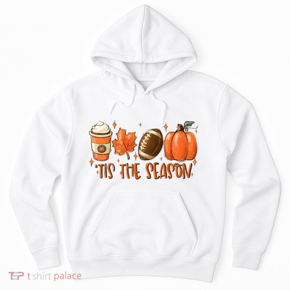 Pumpkin Spice Football Tis The Season Fall Thanksgiving Gift Hoodie