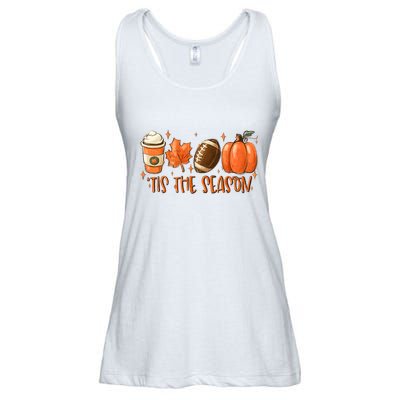 Pumpkin Spice Football Tis The Season Fall Thanksgiving Gift Ladies Essential Flowy Tank