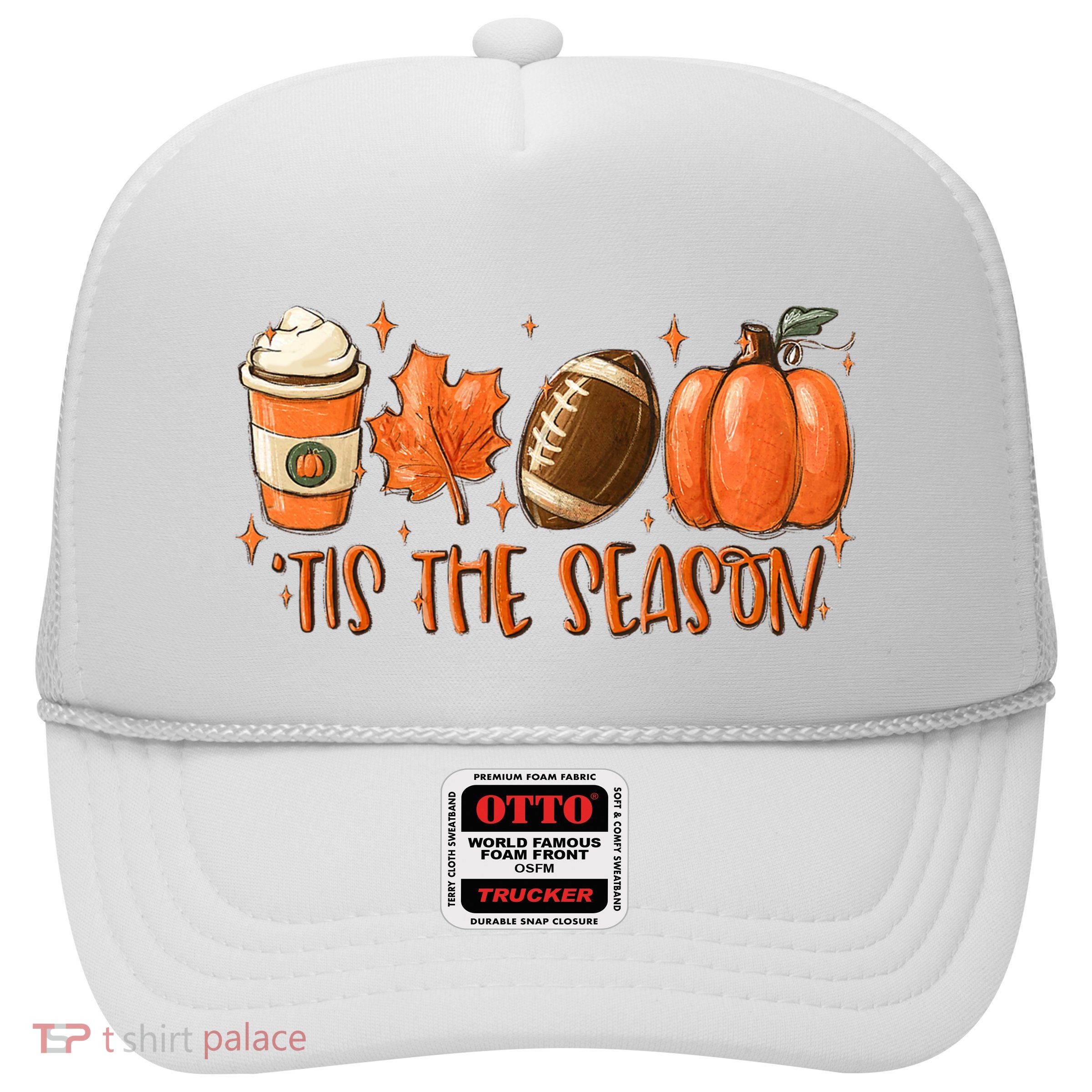 Pumpkin Spice Football Tis The Season Fall Thanksgiving Gift Trucker Hat