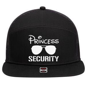 Princess Security Funny Birthday Halloween Party Design 7 Panel Mesh Trucker Snapback Hat