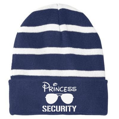 Princess Security Funny Birthday Halloween Party Design Striped Beanie with Solid Band