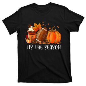 Pumpkin Spice Football Tis The Season Fall Thanksgiving Girl T-Shirt