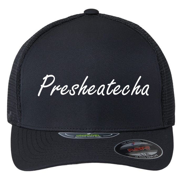 Presheatecha Script Funny Word Chicken Shack Flexfit Unipanel Trucker Cap