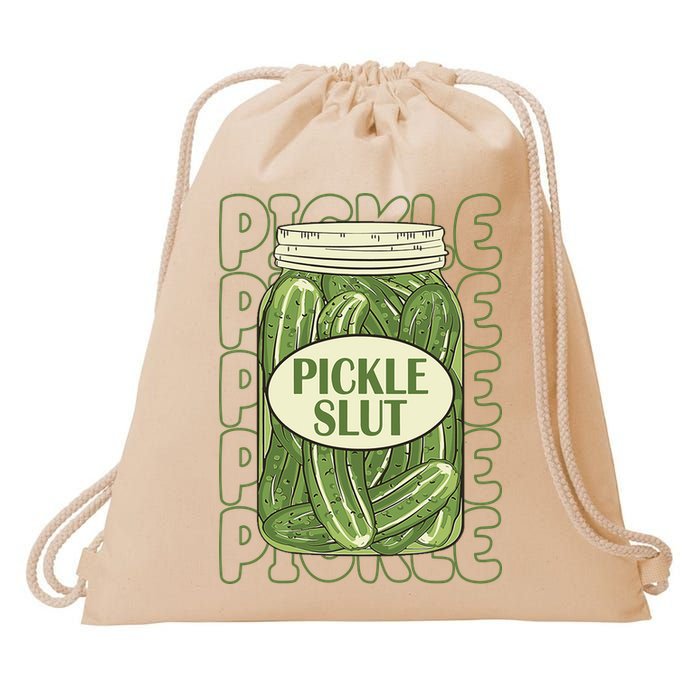 Pickle Slut Funny Pickle Lover Drawstring Bag