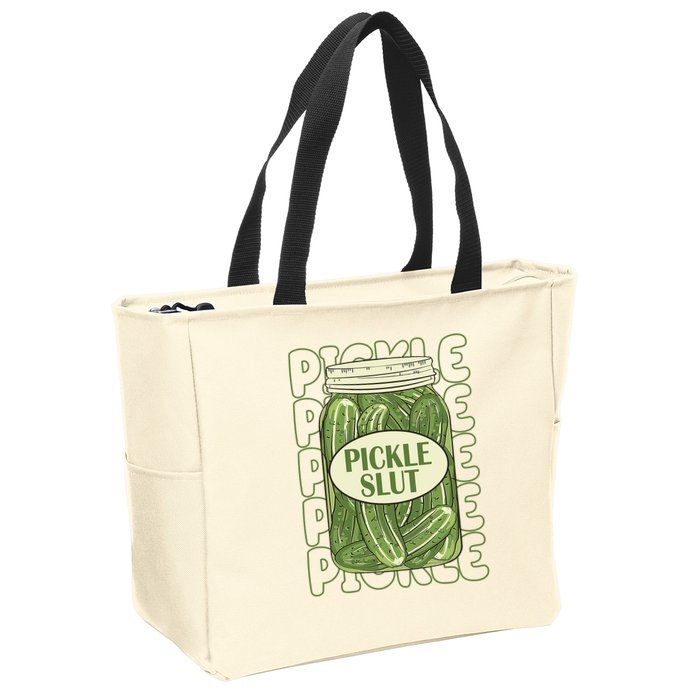 Pickle Slut Funny Pickle Lover Zip Tote Bag