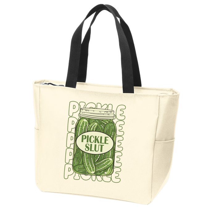Pickle Slut Funny Pickle Lover Zip Tote Bag