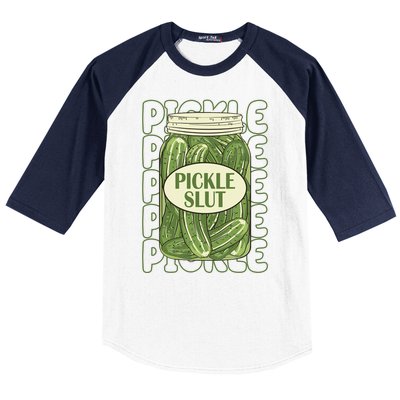 Pickle Slut Funny Pickle Lover Baseball Sleeve Shirt