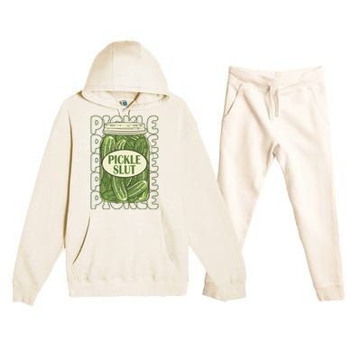 Pickle Slut Funny Pickle Lover Premium Hooded Sweatsuit Set