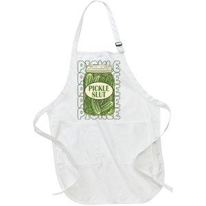 Pickle Slut Funny Pickle Lover Full-Length Apron With Pockets