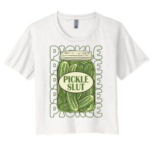 Pickle Slut Funny Pickle Lover Women's Crop Top Tee