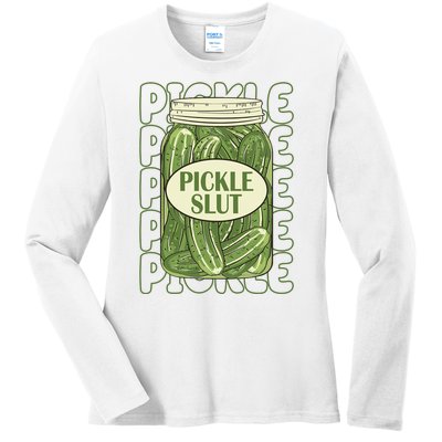 Pickle Slut Funny Pickle Lover Ladies Long Sleeve Shirt