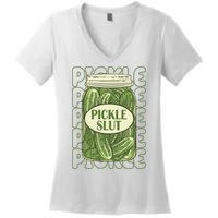 Pickle Slut Funny Pickle Lover Women's V-Neck T-Shirt