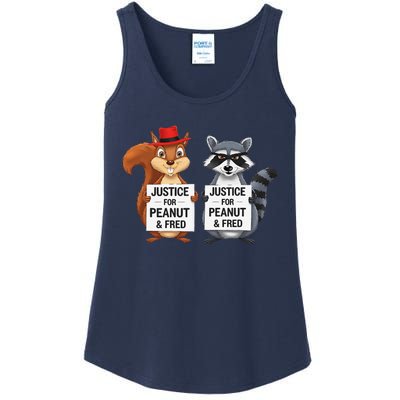 Peanut Squirrel & Fred Raccoo Justice For Peanut Wanted Ladies Essential Tank