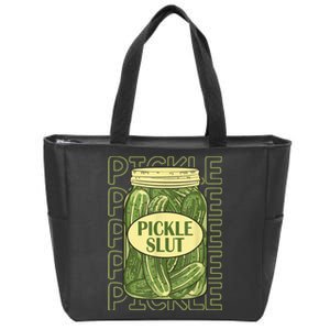 Pickle Slut Funny Canned Pickles Zip Tote Bag