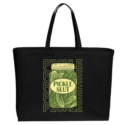 Pickle Slut Funny Canned Pickles Cotton Canvas Jumbo Tote