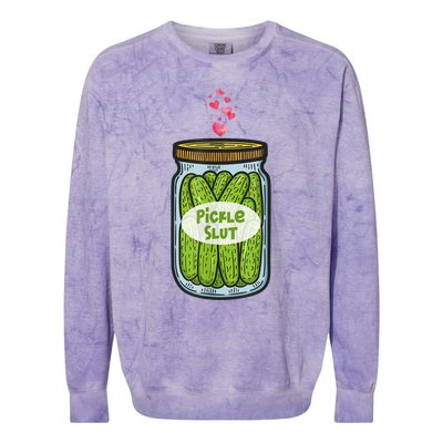 Pickle Slut Funny Canned Pickles Colorblast Crewneck Sweatshirt