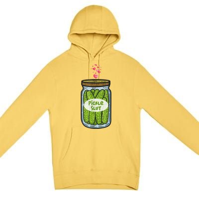 Pickle Slut Funny Canned Pickles Premium Pullover Hoodie