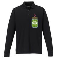 Pickle Slut Funny Canned Pickles Performance Long Sleeve Polo