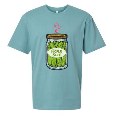 Pickle Slut Funny Canned Pickles Sueded Cloud Jersey T-Shirt