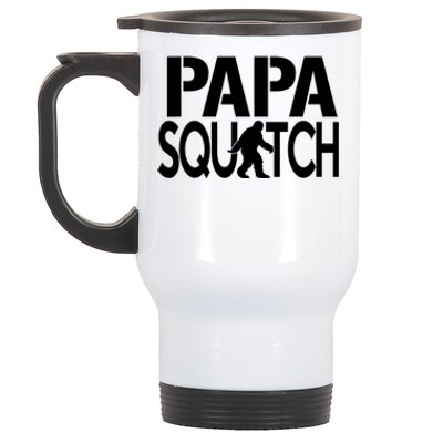 Papa Squatch For Dad Sasquatch Bigfoot Gift Stainless Steel Travel Mug