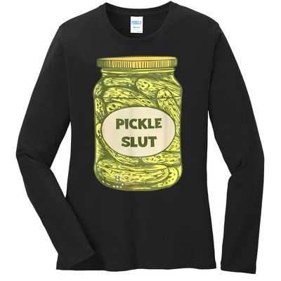 Pickle Slut Funny Canned Pickles Ladies Long Sleeve Shirt