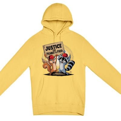 Peanut Squirrel & Fred Raccoo Justice For Peanut Wanted Premium Pullover Hoodie