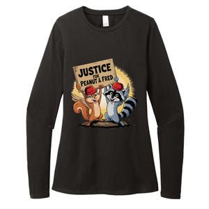 Peanut Squirrel & Fred Raccoo Justice For Peanut Wanted Womens CVC Long Sleeve Shirt