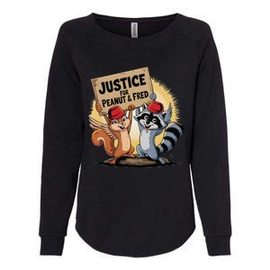 Peanut Squirrel & Fred Raccoo Justice For Peanut Wanted Womens California Wash Sweatshirt