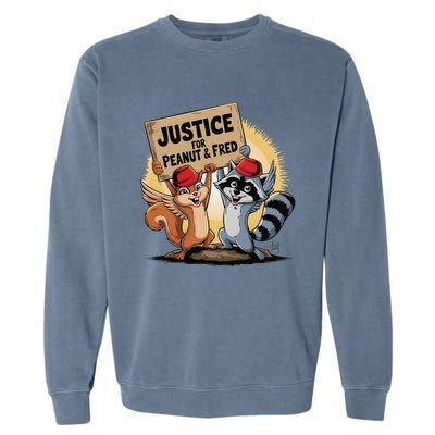 Peanut Squirrel & Fred Raccoo Justice For Peanut Wanted Garment-Dyed Sweatshirt