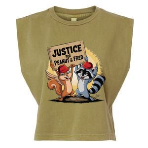 Peanut Squirrel & Fred Raccoo Justice For Peanut Wanted Garment-Dyed Women's Muscle Tee