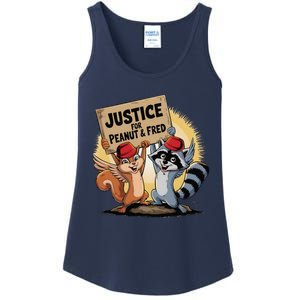 Peanut Squirrel & Fred Raccoo Justice For Peanut Wanted Ladies Essential Tank