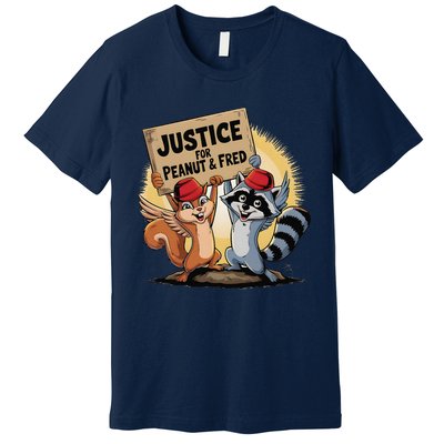 Peanut Squirrel & Fred Raccoo Justice For Peanut Wanted Premium T-Shirt