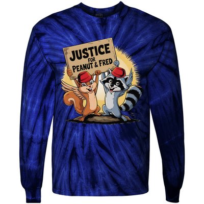 Peanut Squirrel & Fred Raccoo Justice For Peanut Wanted Tie-Dye Long Sleeve Shirt