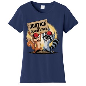 Peanut Squirrel & Fred Raccoo Justice For Peanut Wanted Women's T-Shirt