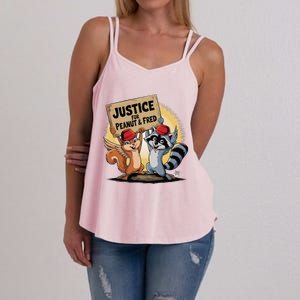 Peanut Squirrel & Fred Raccoo Justice For Peanut Wanted Women's Strappy Tank