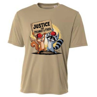 Peanut Squirrel & Fred Raccoo Justice For Peanut Wanted Cooling Performance Crew T-Shirt