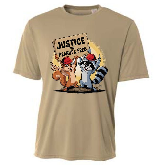 Peanut Squirrel & Fred Raccoo Justice For Peanut Wanted Cooling Performance Crew T-Shirt