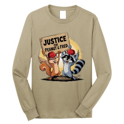 Peanut Squirrel & Fred Raccoo Justice For Peanut Wanted Long Sleeve Shirt