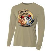 Peanut Squirrel & Fred Raccoo Justice For Peanut Wanted Cooling Performance Long Sleeve Crew