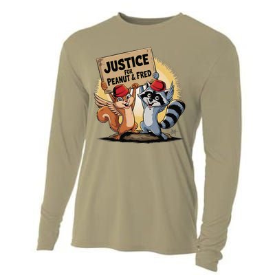 Peanut Squirrel & Fred Raccoo Justice For Peanut Wanted Cooling Performance Long Sleeve Crew