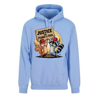 Peanut Squirrel & Fred Raccoo Justice For Peanut Wanted Unisex Surf Hoodie