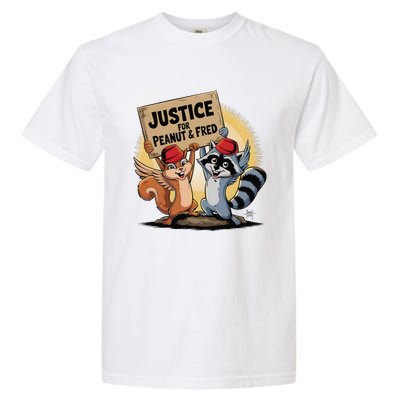 Peanut Squirrel & Fred Raccoo Justice For Peanut Wanted Garment-Dyed Heavyweight T-Shirt