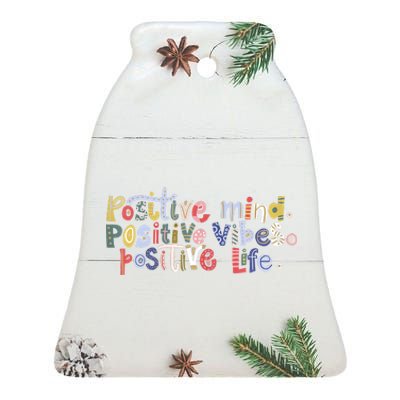 Positive Spring Flowers Ceramic Bell Ornament