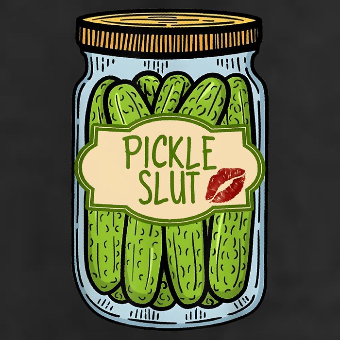 Pickle Slut Funny Pickle Slut Who Loves Pickles Apaprel 7 Panel Mesh Trucker Snapback Hat