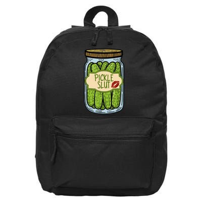 Pickle Slut Funny Pickle Slut Who Loves Pickles Apaprel 16 in Basic Backpack