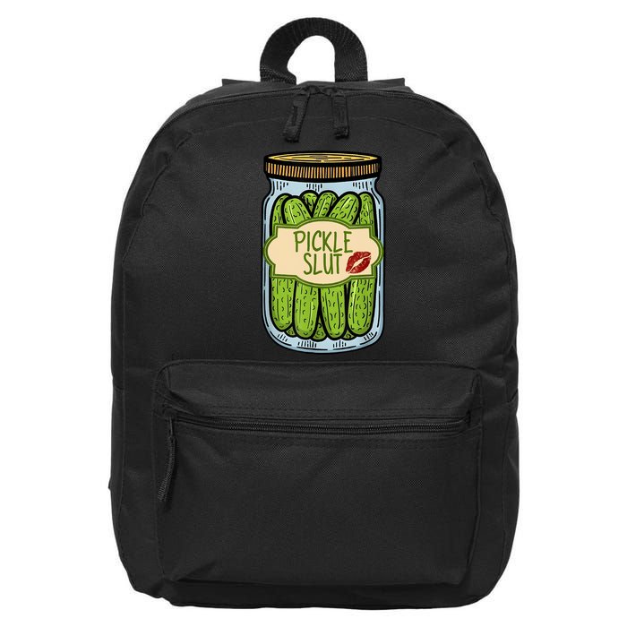 Pickle Slut Funny Pickle Slut Who Loves Pickles Apaprel 16 in Basic Backpack
