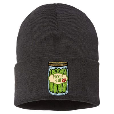 Pickle Slut Funny Pickle Slut Who Loves Pickles Apaprel Sustainable Knit Beanie