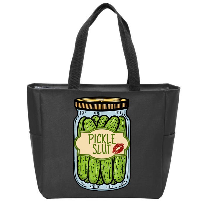 Pickle Slut Funny Pickle Slut Who Loves Pickles Apaprel Zip Tote Bag