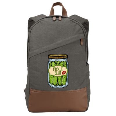 Pickle Slut Funny Pickle Slut Who Loves Pickles Apaprel Cotton Canvas Backpack